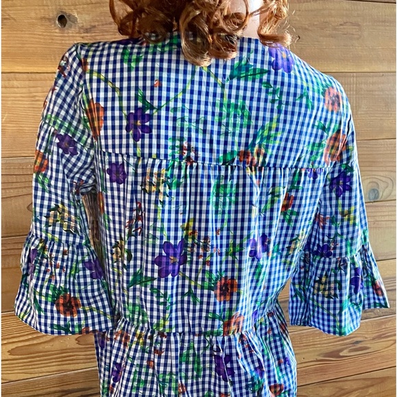 NWT $175 ROMEO & JULIET COUTURE Gingham & Floral Print DRESS Size Medium - Picture 7 of 16